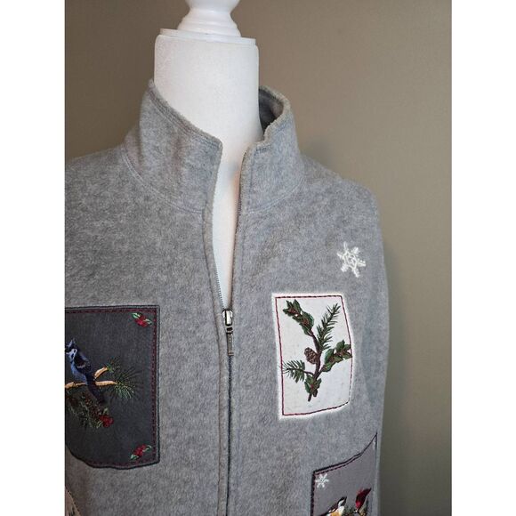 Croft & Barrow Cardigan Sz L Gray Patchwork - Picture 4 of 9